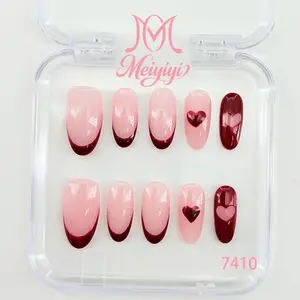 .DP.7410.Valentine's Day French Heart Wearable Nails