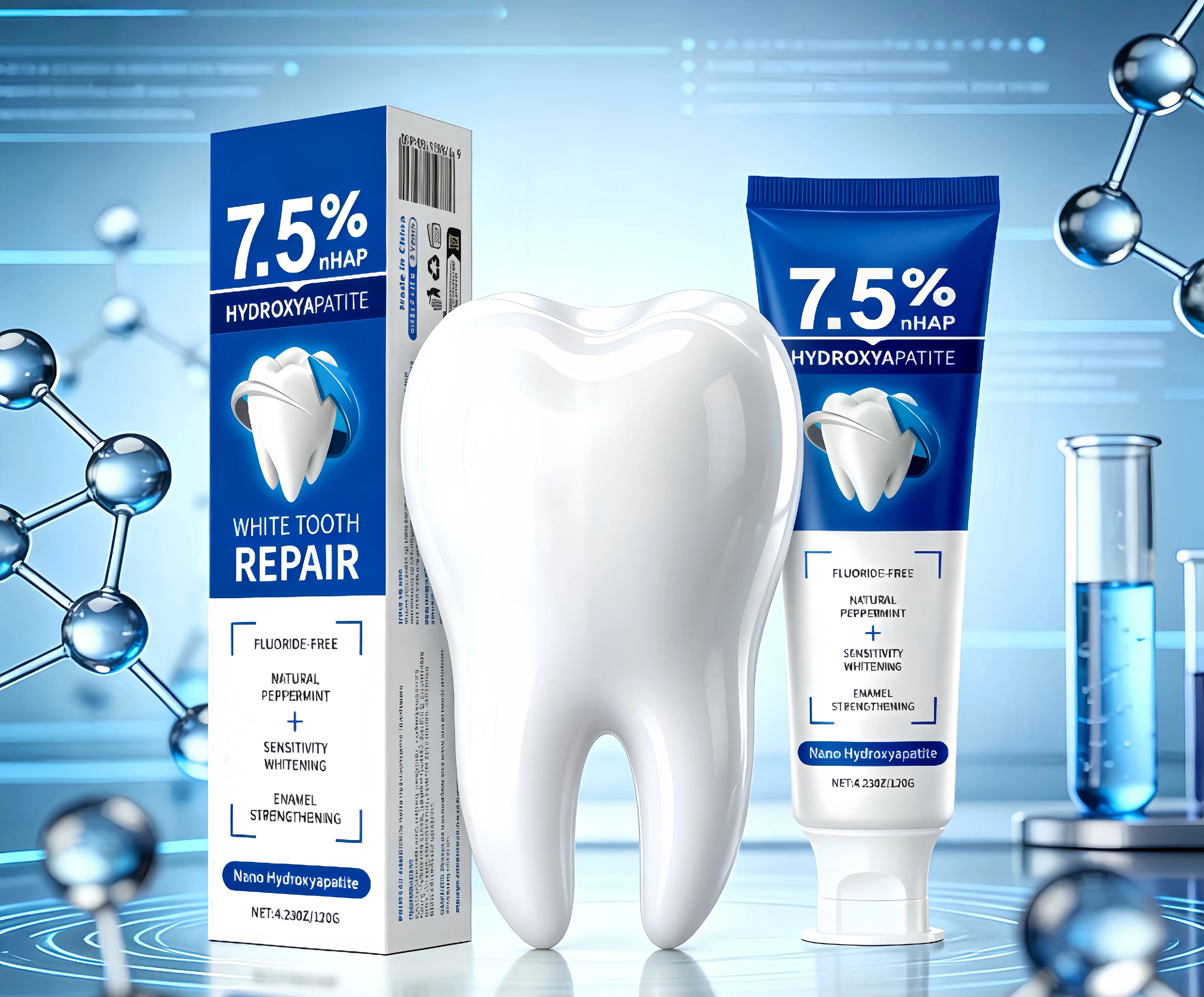 Hydroxyapatite Toothpaste, Effectively Remove Stubborn Plaque, Daily Use to Maintain Clean Teeth & Improve Overall Oral Health