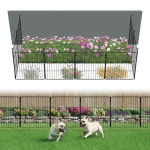 FXW Decorative Garden Fence for Yard, 20"/24"/32" (H), 14.8-29.6ft (L), Animal Barrier Border for Dogs & Rabbits, Flower & Plant Edging, 8/16 Panels