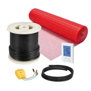 VEVOR 60 sqft Floor Heating Mat System,  120V Electric Radiant Heated Floor System, with Decoupling Membrane & Smart Control Thermostat & Alarm, Easy Installation for Tile, Stone, Vinyl