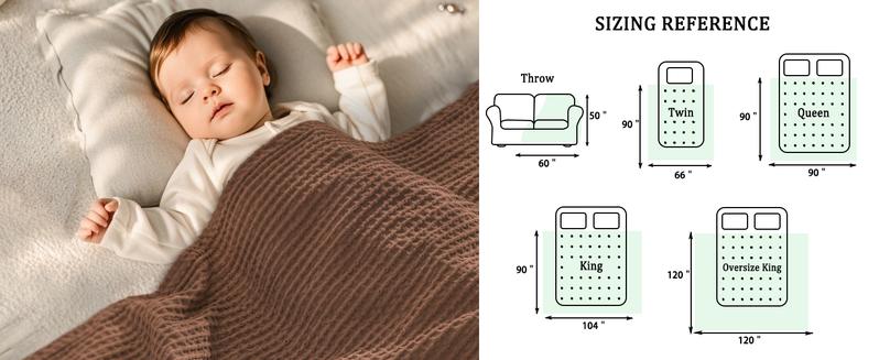 PHF 100% Cotton Weave Waffle Blanket, Aesthetic Soft Woven and Breathable Blanket for Bed Sofa Home Decor for All Seasons, New Year Gift PHF 100% Cotton Weave Waffle Blanket, Aesthetic Soft Woven and Breathable Blanket for Bed Sofa Home Decor for All Seasons, New Year Gift