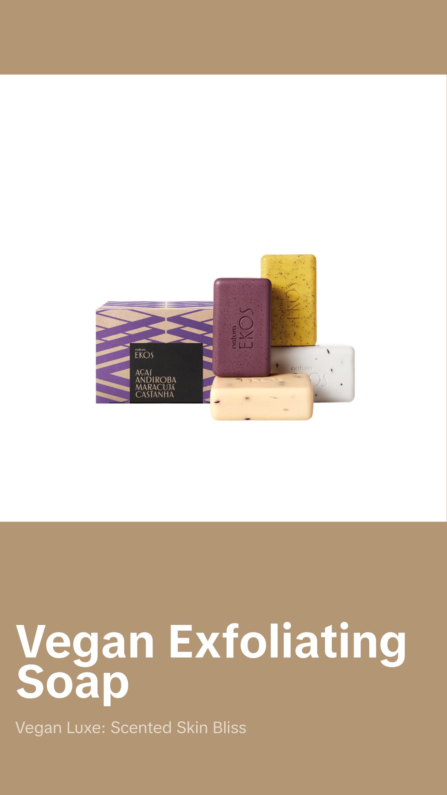 Natura Multipack Bar Soap Set of 4, Vegan Hydrating Açaí, Andiroba, Passion Fruit & Brazil Nut Soaps