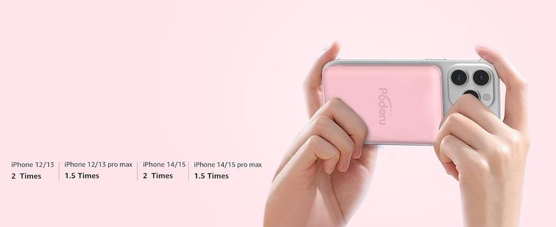 Podoru Magnetic Power Bank, 10000mAh for MagSafe Portable Battery Pack Fast Wireless Mobile Charger and USB-C Cable, for iPhone 17/16/15/14/13/12 Series