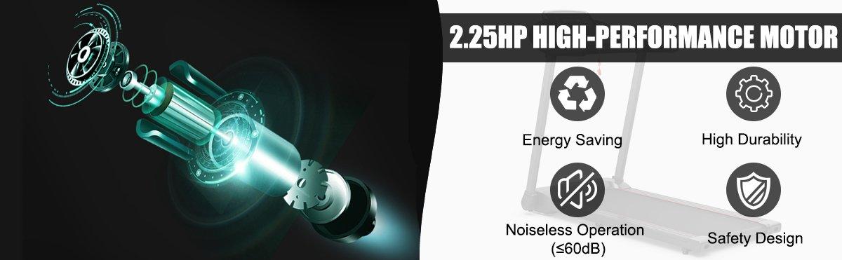 COSTWAY 7.5/8MPH Folding Treadmill, Portable Electric Superfit Treadmill W/APP Control, 12 Preset Programs, Blue Tooth Speaker, LED Display, Walking Running Machine for Home Office, Christmas Festival Gift Black Friday Cyber Monday