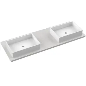 Vanderloc 61" Silestone® Quartz Vanity Top Double Vigo Offset Sink