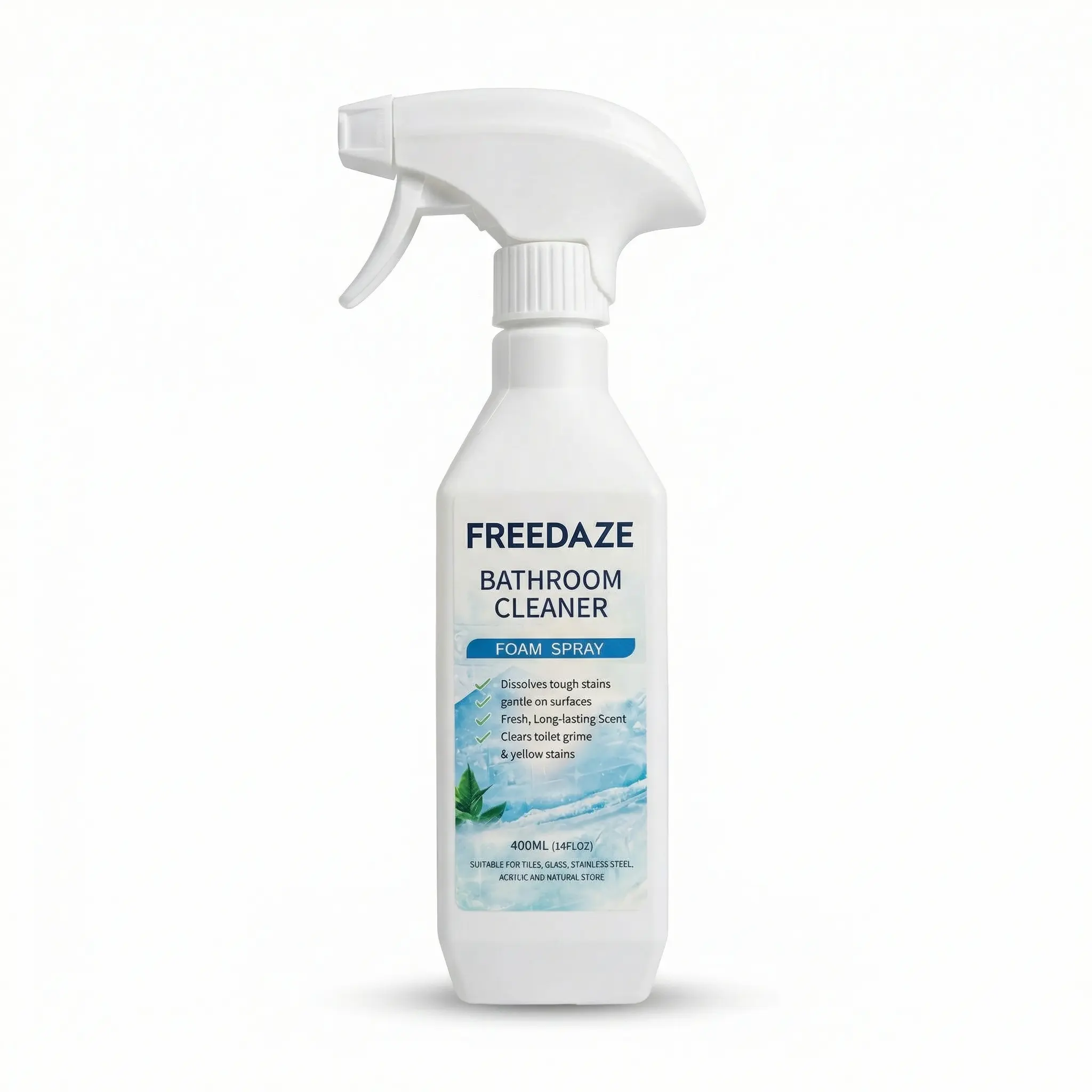 FREEDAZE Bathroom Cleaner Spray, Shower Tub & Tile Cleaner, Helps Lift Soap Scum & Hard Water Stains, Fresh Scent, Citric Acid Formula, 400mL (14oz)