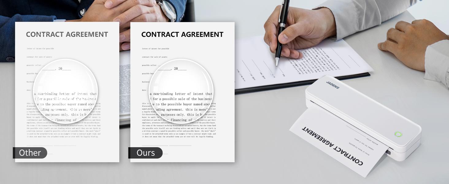 [JADENS] Portable Printers Wireless for Travel, PDA4 Printer Support 8.5" X 11" US Letter, Bluetooth Thermal Printer Compatible with Phone & Laptop