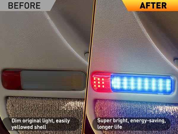 Nilight 2PCS LED Interior Door Panel Light Courtesy Warning Lights Blue and Red Plug and Play Compatible with Chevy GMC C/K Silverado Sierra 1500 2500 3500 HD Suburban Cadillac Escalade Hummer H2 dealsforyoudays