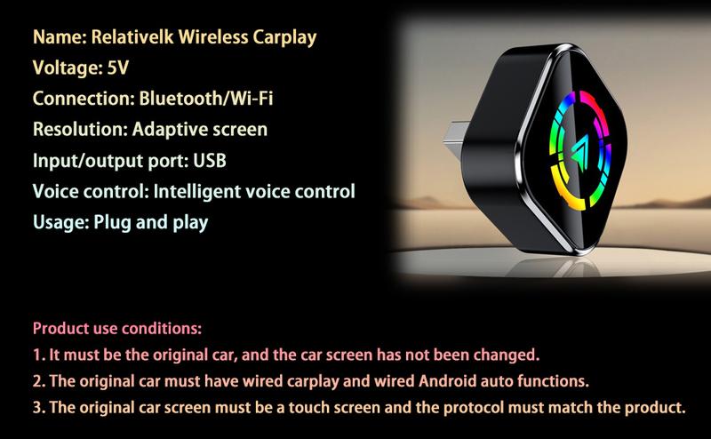 Wireless CarPlay Adapter 2026 Upgrade Wired CarPlay to Wireless, Mini USB Design for Cars with Built-in Wired Apple CarPlay Plug and Play Easy Use Fast Stable Connection Car Play for iPhone