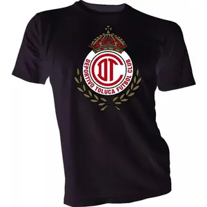 Deportivo Toluca FC Mexico Soccer Men's T-Shirt Black Camiseta