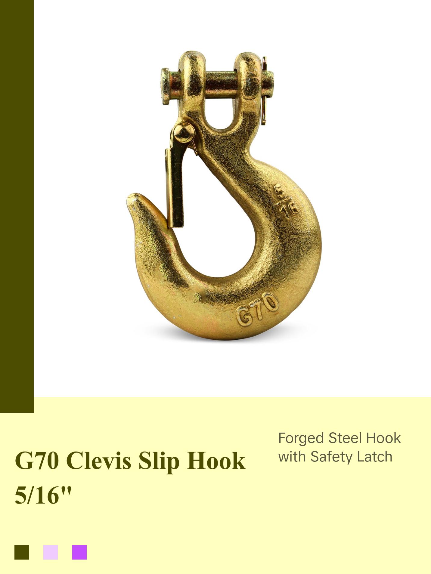 Clevis Slip Hook for G70 Transport Chains, 5/16"