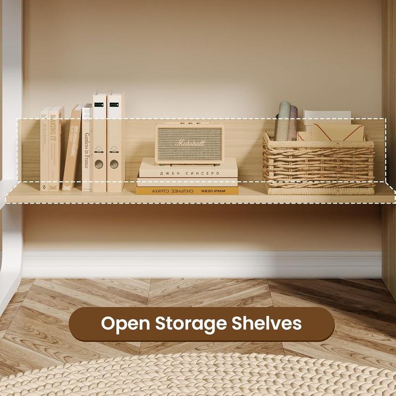 HOMBCK Computer Desk with 3 Drawers, Small Desk with Storage for Bedroom, 47 Inch Workstation with Bottom Shelf and U Shaped Leg