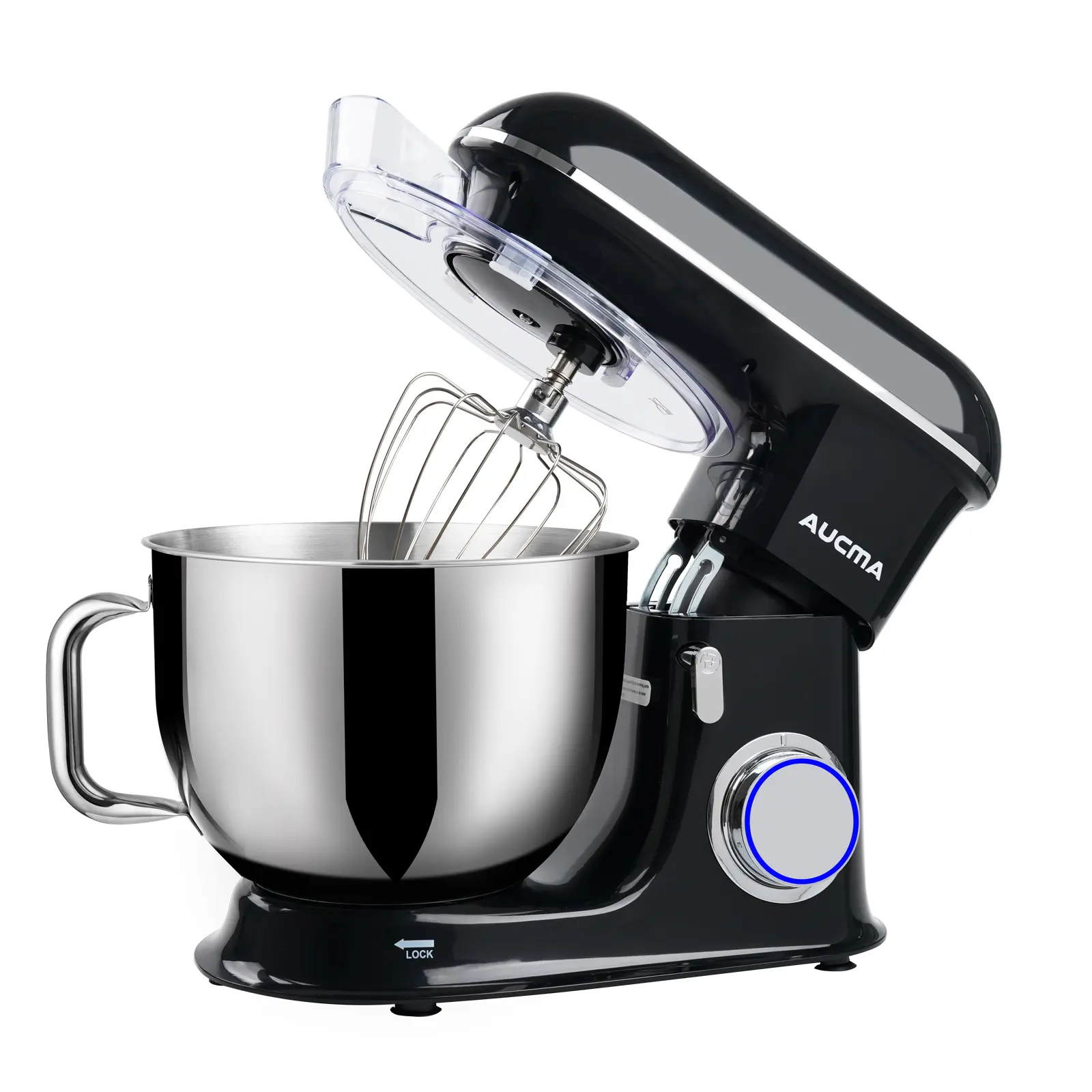 Aucma 8.5QT Family Size Stand Mixer - 900W Powerful Motor Kitchen Appliances, Multi-Speed Mix for Bread, Cakes, Food Processing Attachment Compatible, Dough Maker, Artisan Stand Mixer