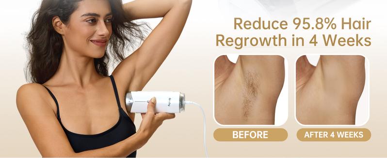 Amifiy Professional IPL Hair Removal Device with Ice Cooling Home Use Epilator for Women Adjustable 3 Energy Levels 2 Modes Face Body Includes Razor Glasses - Personal Care Appliances