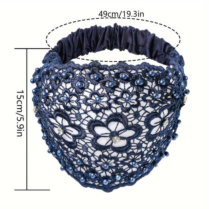 Cubidupi 3pcs Set Boho-chic Crystal & Pearl Embellished Wide Headbands for Women – Luxury Hair Accessories, Ideal for Weddings, Vacations & Daily Styling SpringStatements