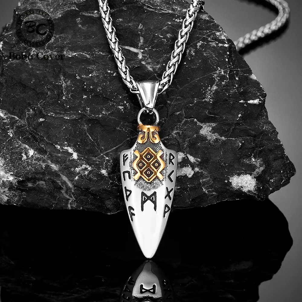 Retro Neptune Poseidon Trident Necklace Ukraine National Emblem Pendant Men Fashion Cool Trendy Jewelry Accessories