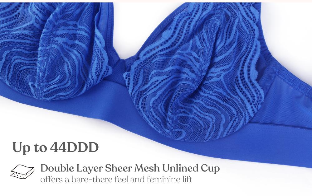 HSIA Serenata Flora Linear Plus Size Lace Sheer Mesh Full Coverage Adjustable Straps Unlined Underwire Bra HSIA Serenata Flora Linear Plus Size Lace Sheer Mesh Full Coverage Adjustable Straps Unlined Underwire Bra