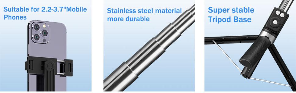 6-in-1 Selfie Tripod w/Dual Fill Lights & Wireless Remote | Portable Adjustable Phone Stand | Detachable 360° Compact Travel Tripod