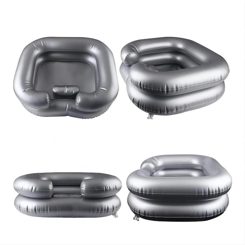 Inflatable Shampoo Basin, Portable Shampoo Bowl, Hair Washing Basin for Bedridden. Portable Sink for Washing Hair with Neck Support & Drain Hose - Good for All Hair Types