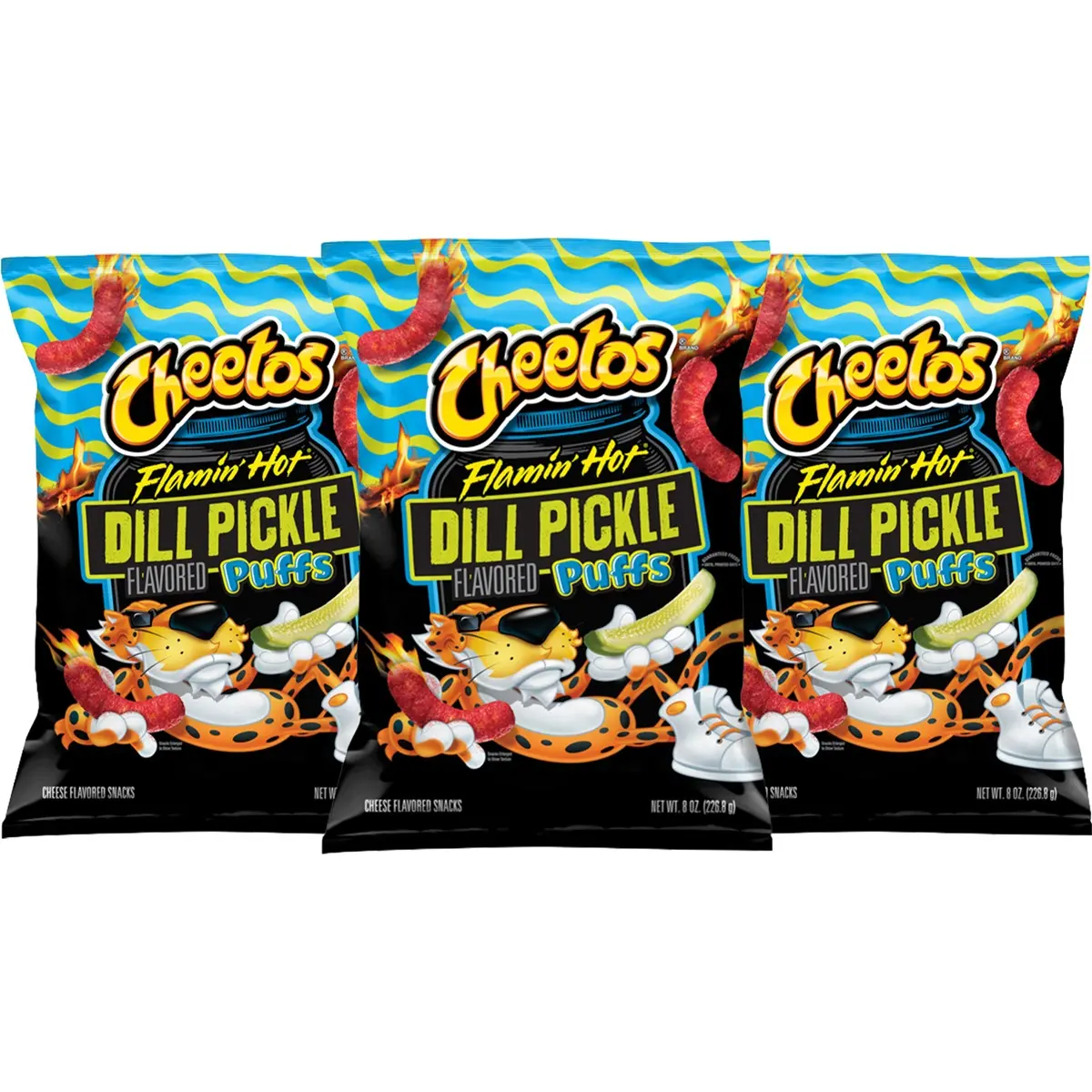 Cheetos Flamin' Hot Dill Pickle Puffs Bundle - 3 bag