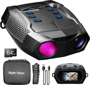 Night Vision Goggles - 4K Night Vision Binoculars for Adults, 5000mAh Rechargeable Infrared Binoculars with 3'' Large Screen, 8X Digital Zoom for Camping Hunting & Security