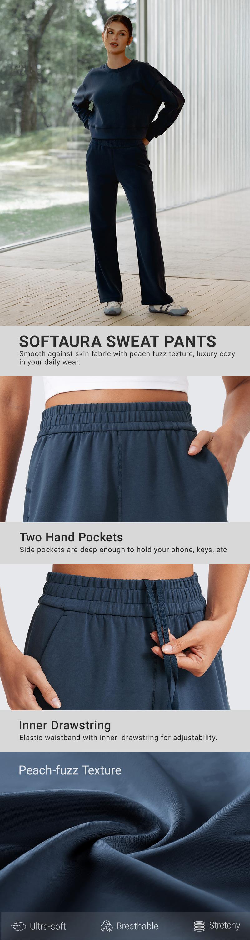 CRZ YOGA SoftAura Wide Leg Sweatpants Women 29”/ 31" Modal Lightweight Travel Pants with Pockets