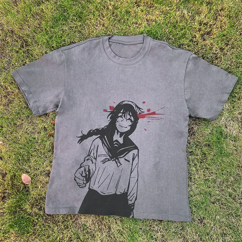 Men's Jujutsu Kaisen Toji & Amanai Anime Manga Casual Crewneck Short-Sleeve Round Neck T-Shirt, High-Quality Fabric, All-Season Streetwear Top, Comfortable, Stylish, Do Not Machine Dry, Casual Crewneck Tshirt