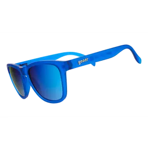 goodr Falkor's Fever Dream Medium Size (OG) Translucent Blue Frame with Light Blue Lens, UV400, No Slip No Bounce No Tangle