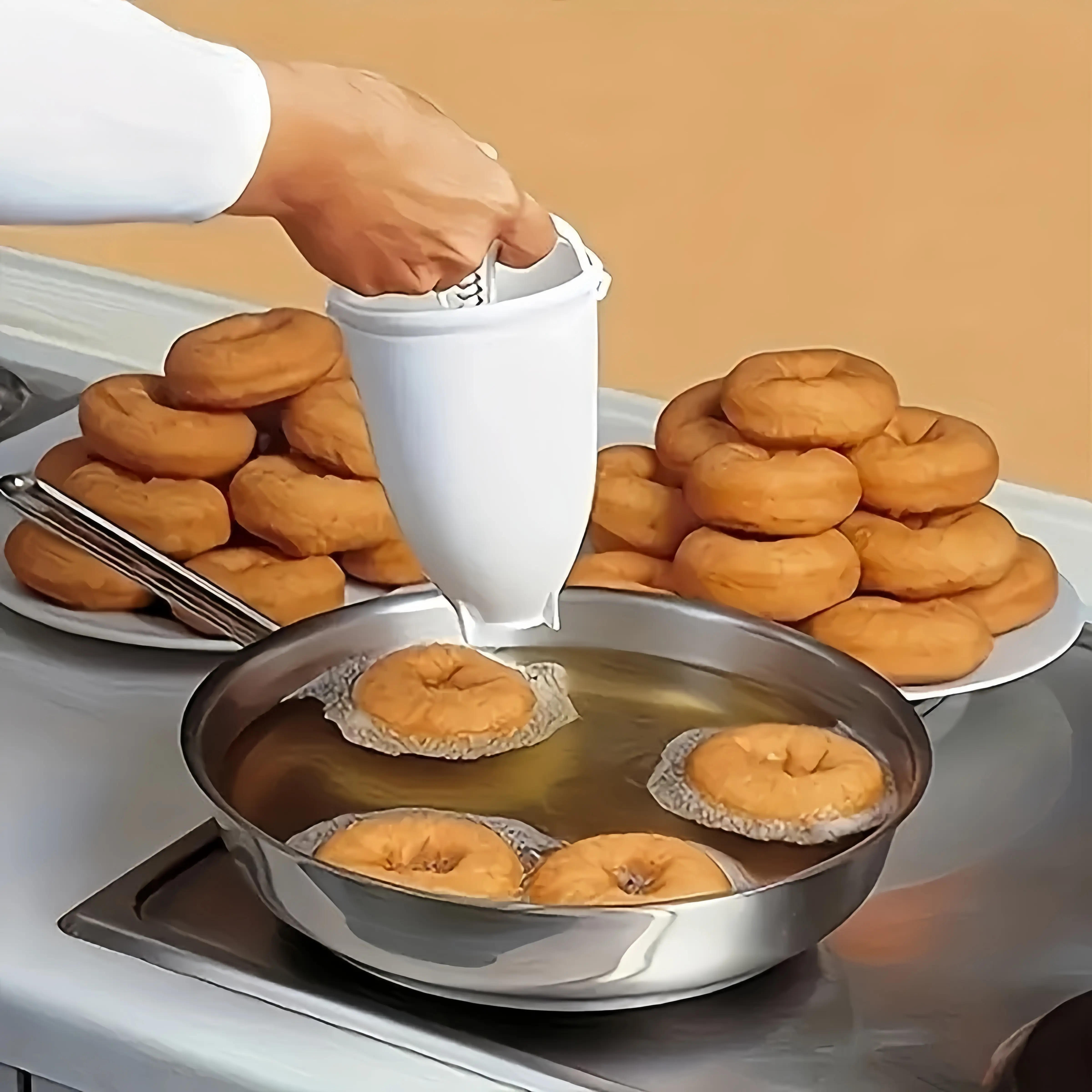 Plastic Donut Maker, Donut Dispenser, Hand Squeezed Donut Batter Dispenser, Kitchen Accessory,  Cake Mold, Cookie Molds, DIY Baking Tools, Reusable - Suitable for Cooking, Halloween, Christmas, New Year'S Party Gifts and Housewarming Banquets