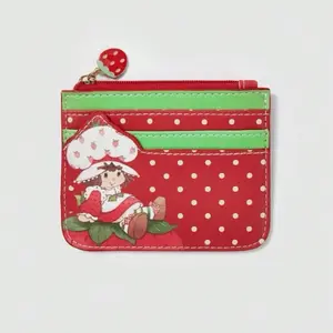 Strawberry Shortcake  Card/Metro Card Holder With Zipper & Key Chain, Small Wallet