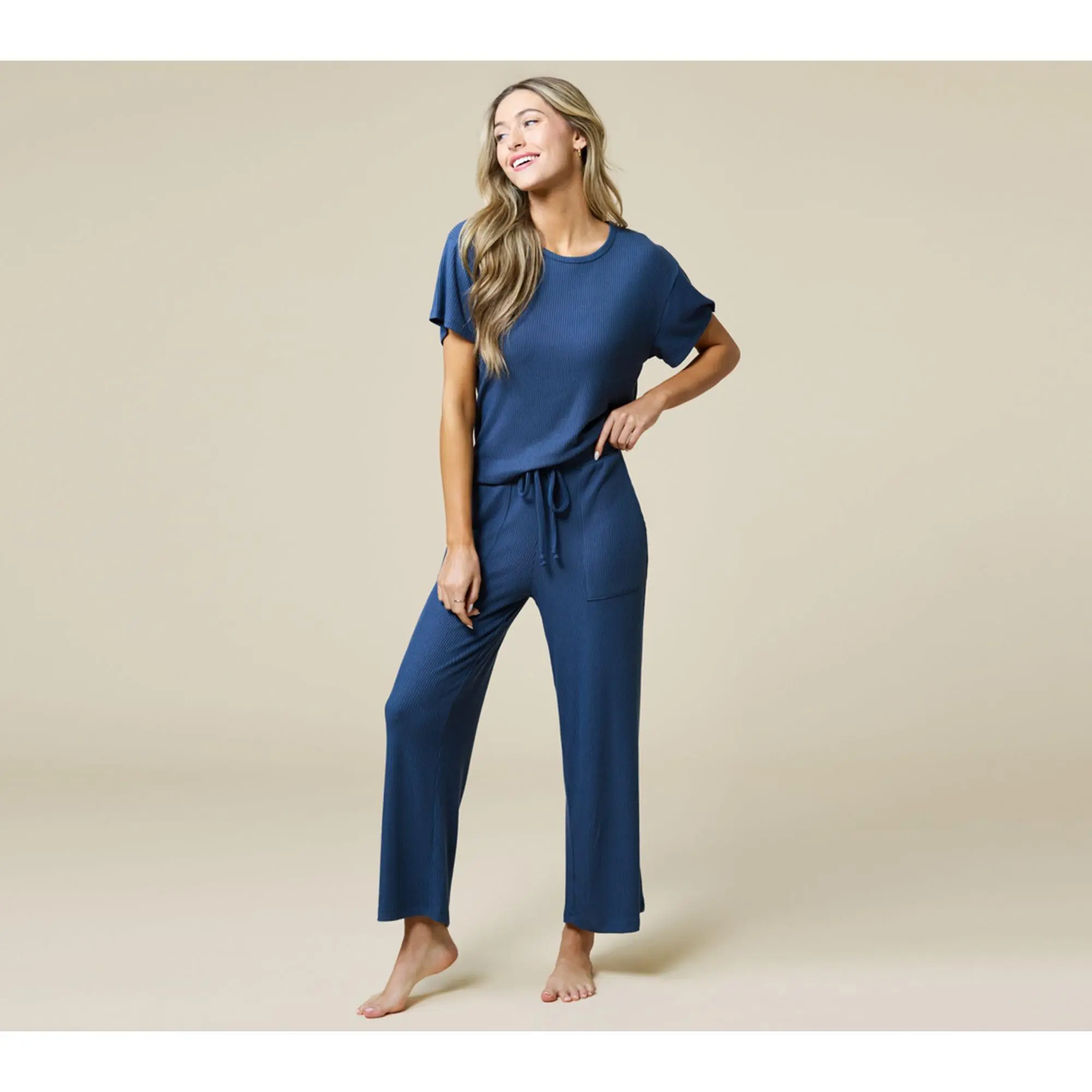 Softies Rib Dream Jersey Tee and Flood Pant Lounge Set