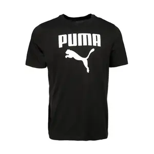 PUMA Mens Framed Up Graphic Crew Neck Short Sleeve Casual Tops Casual - Black