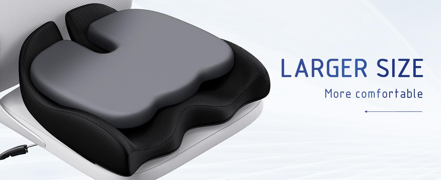 Seat Cushion for Office Chair & Car | Memory Foam Sciatica & Tailbone Pain Relief | Non-Slip Ergonomic Support Pillow | Thick Comfortable Cushion, Gift Idea Seat Cushion for Office Chair & Car | Memory Foam Sciatica & Tailbone Pain Relief | Non-Slip Ergonomic Support Pillow | Thick Comfortable Cushion, Gift Idea