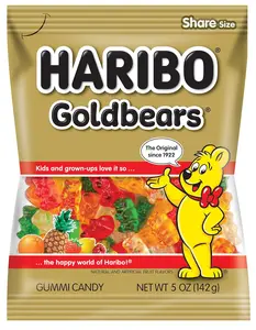 HARIBO Gummi Candy, Original Goldbears, 5 oz. Bag