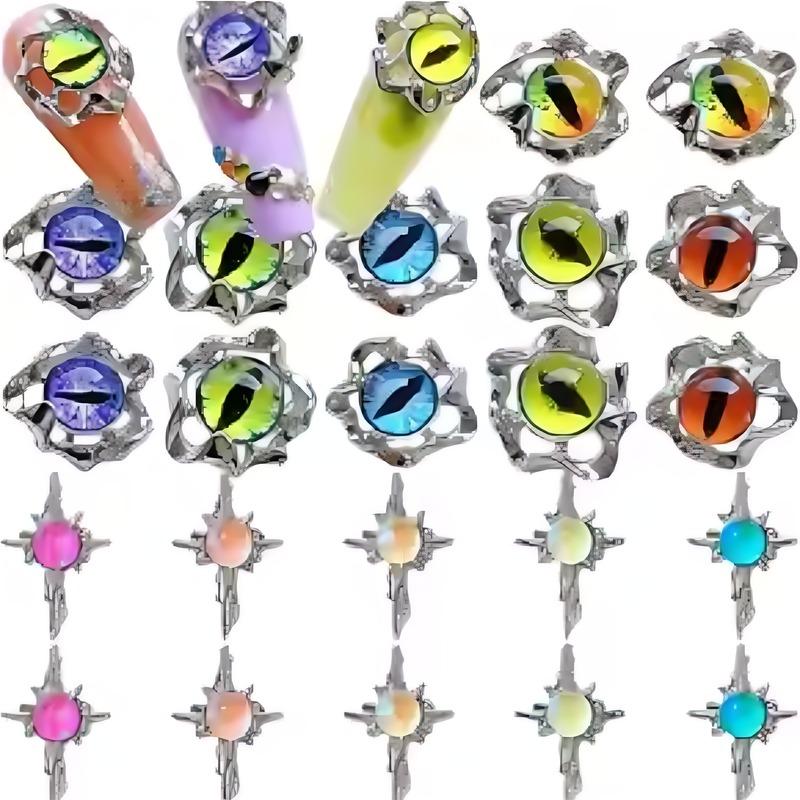 8 Piece Nail Art Kit Delicate Nail Decorations for Short Long Nails Easy to Use Dazzling Designs