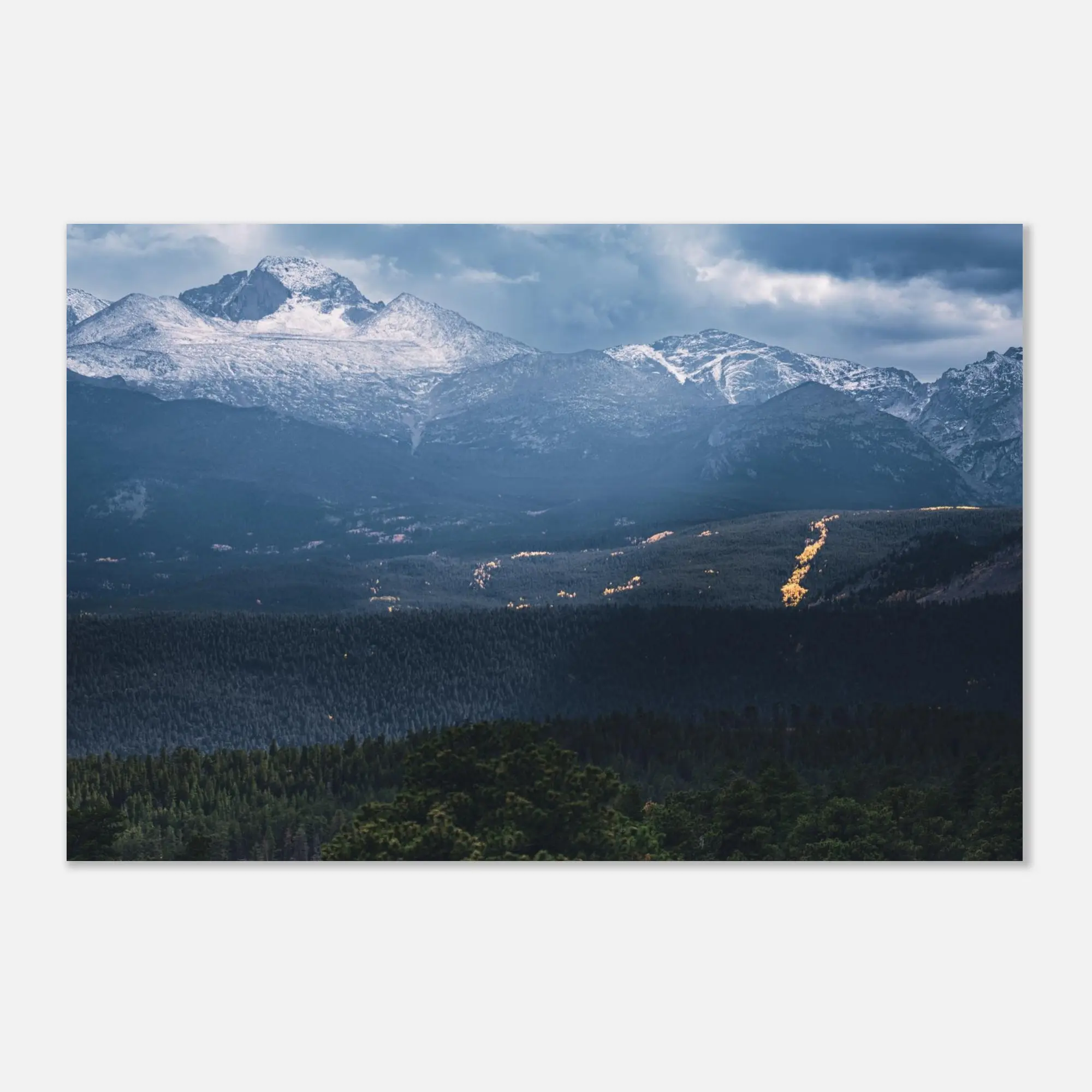 Outdoor Wall Art Storm Over Longs Peak  Premium Semi-Glossy Poster