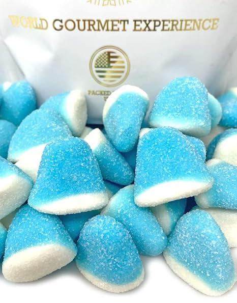 Sweety TreatyCo Blue Raspberry Bombs - Chewy Candy Snack - Sweet Fruit Bonbon Treats Bite Tangy
