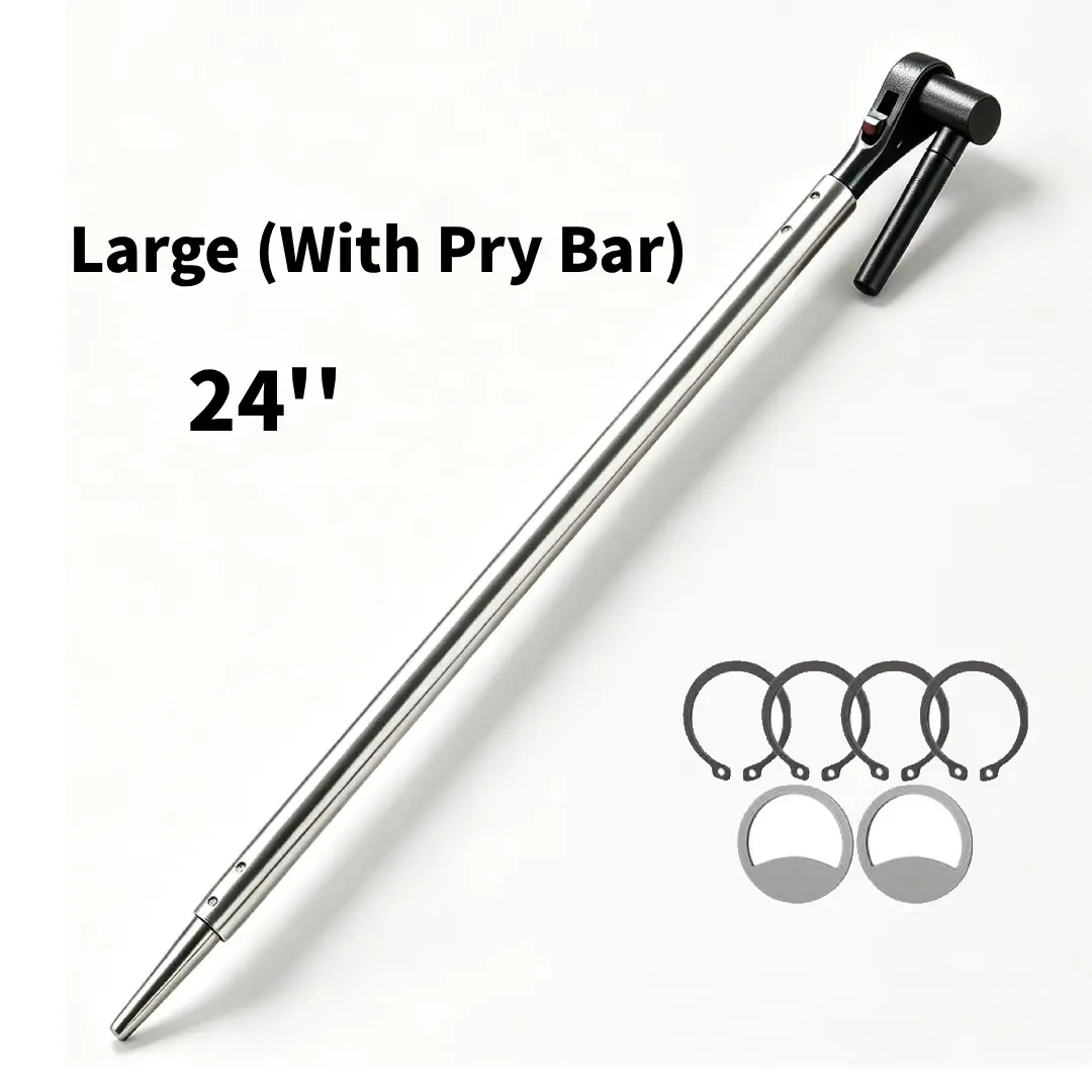 GJANSH 24-Inch Ratchet Cargo Winch Tensioner Wrench with Pry Bar(Optional), Heavy-Duty Overhead Drop Deck Trailer Strap Tool, Time-Saver for Flatbed Tie-Down, Commercial Grade Secure Load Binding Equipment