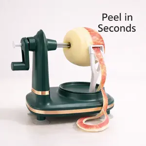Hand Cranked Apple Peeler Machine, Manual Fruit Peeler Slicer and Rotating Kitchen Peeling Machine for Apples, Potatoes and Pears, Easy Use Kitchen Gadget for Peeling, Coring and Slicing Fruit for Baking, Snacks, Pies and Daily Food Prep
