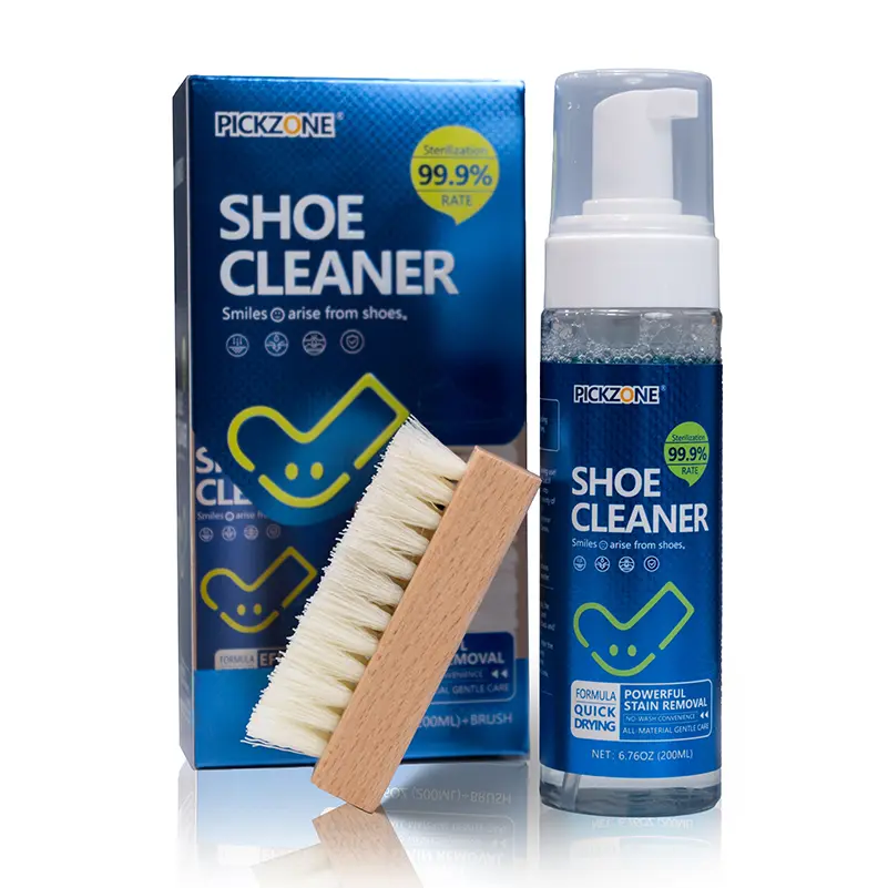 Shoe Cleaner(6.76 oz),  Sneaker Cleaner Foam for Removing Stains and Dirt, Shoe Cleaning Solution for White Shoes, Ideal for Footwear, Safe for Leather, Suede, Nubuck, Cotton, Knits,White Shoe Foam Cleaner-PICKZONE