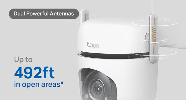 TP-Link & Tapo C520WS - 2K QHD Outdoor Pan/Tilt Wi-Fi Security Camera with 360° View, Motion Tracking, Color Night Vision, AI Detection, and Cloud & SD Card Storage Protection Surveillance Durable Adjustable