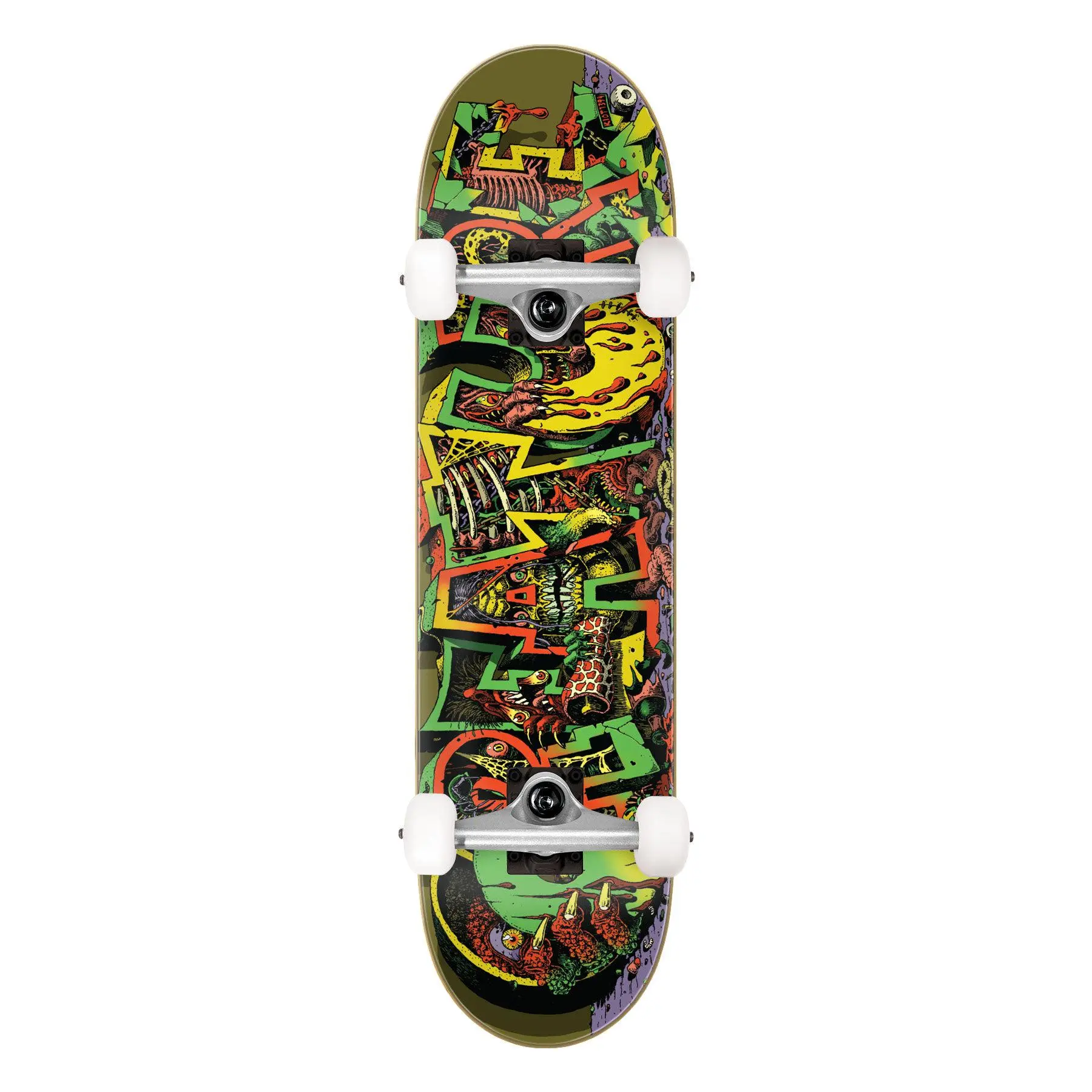 Beginner Complete Skateboard for Skateboarding, 8x31.25in Wide Shape 7-Ply Birch Deck, Pre-Assembled with Krux 8.0 DLK Trucks for Easy Turning