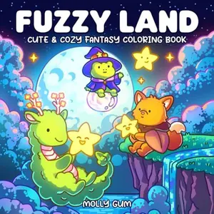 Fuzzy Land: A Cozy Fantasy Coloring Book for Adults: Cute & Cozy Fantasy Worlds with Magical Characters, Whimsical Scenes, Relaxing Illustrations, and ... Coloring (Cute and Comfy Coloring Book)