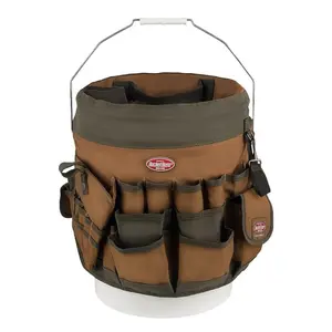 Bucket Boss Tool Organizer,Bucket,58 Pocket, 600 Poly Ripstop Fabric, 58 Pockets
