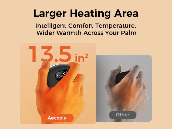 Aecooly Glow 01 Portable Magnetic Hand Warmer 10000mAh Rechargeable 2 Pack Magnetic combo 72 Heat Levels (104–140°F)  Fast Heating Gifts for Women & Men