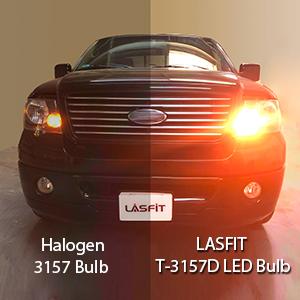 Lasfit 3157 3057 4057 4157 CANBUS Error Free Anti Hyper Flash Switchback LED Turn Signal Light Dual Color Bulb, 2 Bulbs
