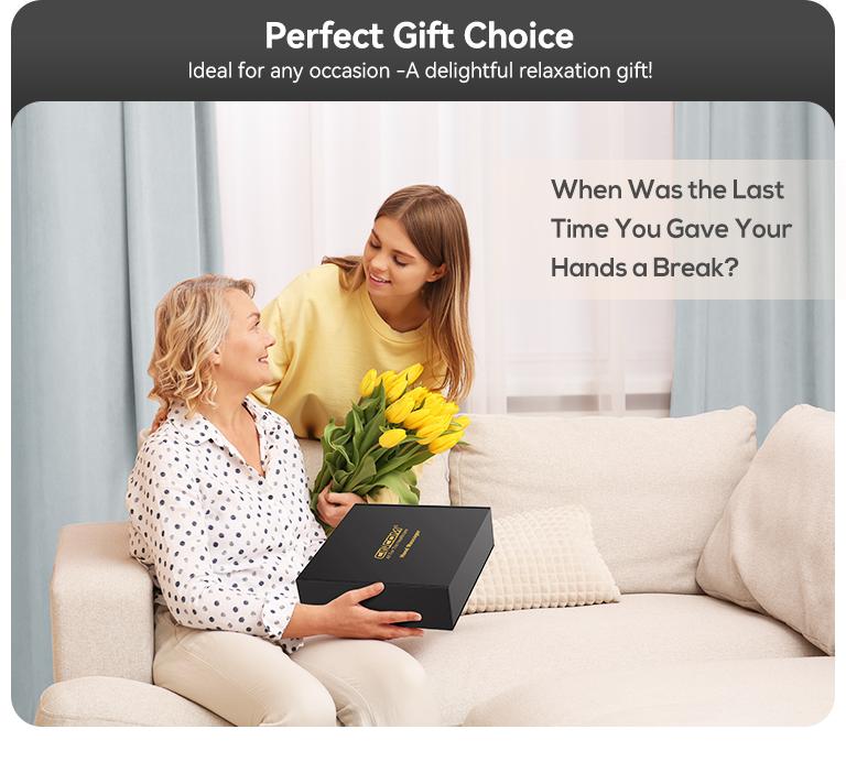 [Plus Model] CINCOM Upgraded Hand Massager (BLACK), Cordless Hand Massager with Heat for Gifts