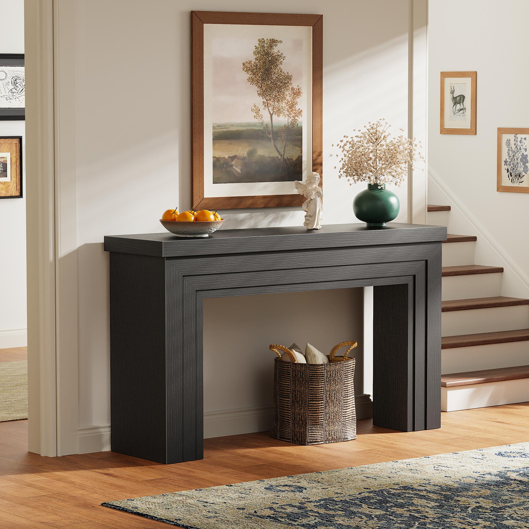 Huuger 54 Inch Entryway Table, Retangular Console Table with Storage, Farmhouse Sofa Table Behind The Couch, Long for Entrance, Hallway, Foyer, Living Room