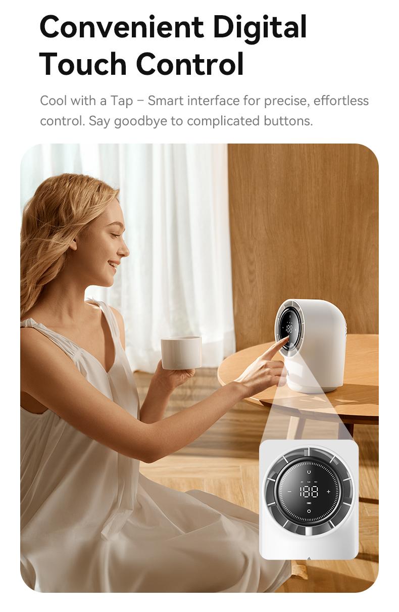 Aecooly Touch Control Desk Fan, 100 Speeds Quiet Bedroom Digital Display 8000mAh 3 Oscillation Angles Battery Powered Small Desktop Table Fan for Bedroom, Bedside, Office, Travel ,Summervibes, dealsforyoudays