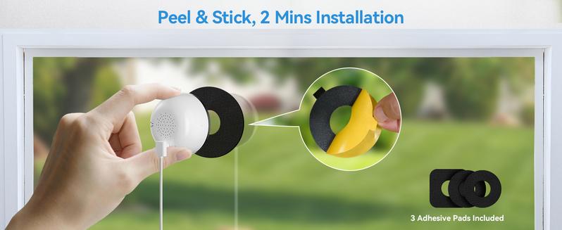 4MP Window Camera with Full-Color Night Vision, 4mm Blacklight Lens, AI Motion Detection, Two-Way Audio, Dual-Band WiFi